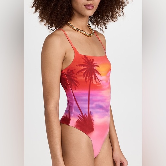Brandon Maxwell Sunset Jersey Thong Bodysuit RARE - Picture 3 of 16